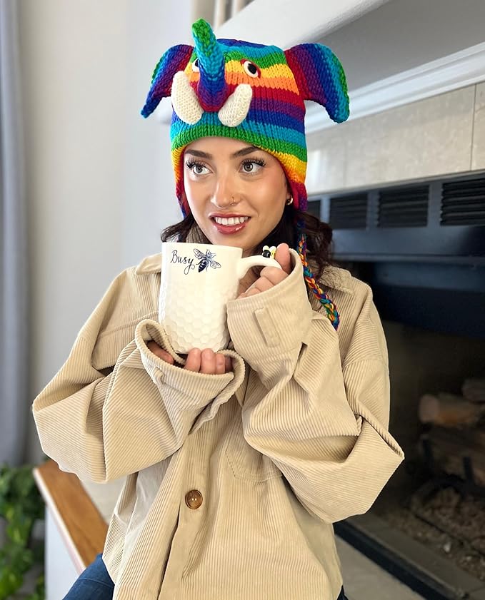 Humble Hilo Hand-Knitted Wool Animal Beanie - Easy Halloween Costume Hat for Anyone, Cute Winter Beanie Hats