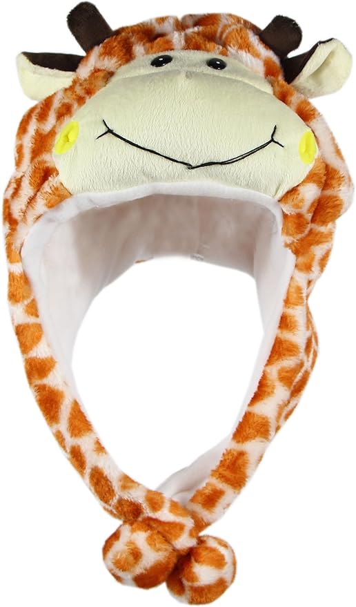 Plush Fun Animal Hats One Size Cap Polyester With Fleece Lining