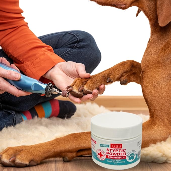 5 oz Styptic Powder for Dogs, Cats & Birds Stops Bleeding– Quick Blood Clotting for Nail Clipping, Minor Cuts, Tail Docking & Wing Clipping – Pet First Aid Hemostatic Powder with Sealed Top & Scoop
