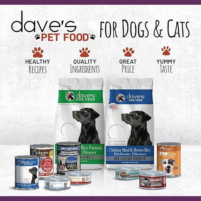 Dave's Pet Food Grain Free Wet Dog Food (95% Chicken & Chicken Liver), Made in USA Single-Source Protein, Limited Ingredients, 12.5 oz Cans (12 Pack)