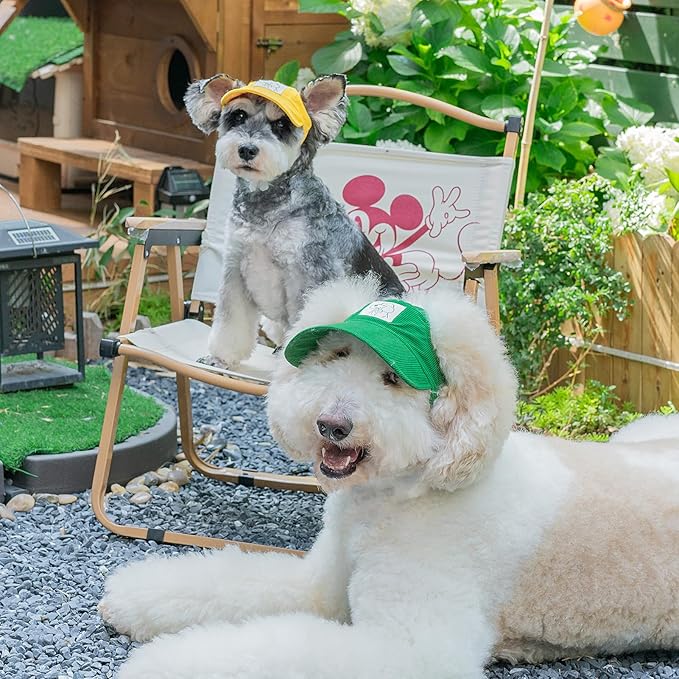 Pet Dog Baseball Cap, Cat Hat, Cat Dog Sun Cap with Ear Holes, Adjustable Puppy Outdoor Sun Hat (Yellow, X-Small)