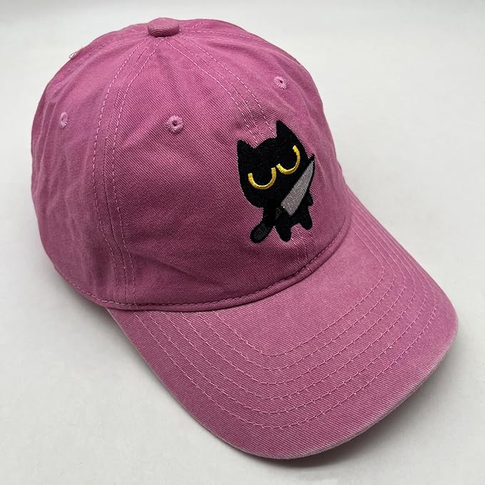 Black Cat Hat,Ragdoll Cat Embroidered Adjustable Cotton Baseball Cap for Men Women,Gifts for Cat Lovers