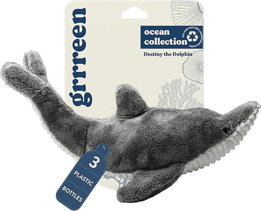 Dog Toys | Plush Toy Dolphin Stuffed Animal for Dogs | Medium Eco Friendly Toy - Easy to Clean and Made from Non Toxic Materials