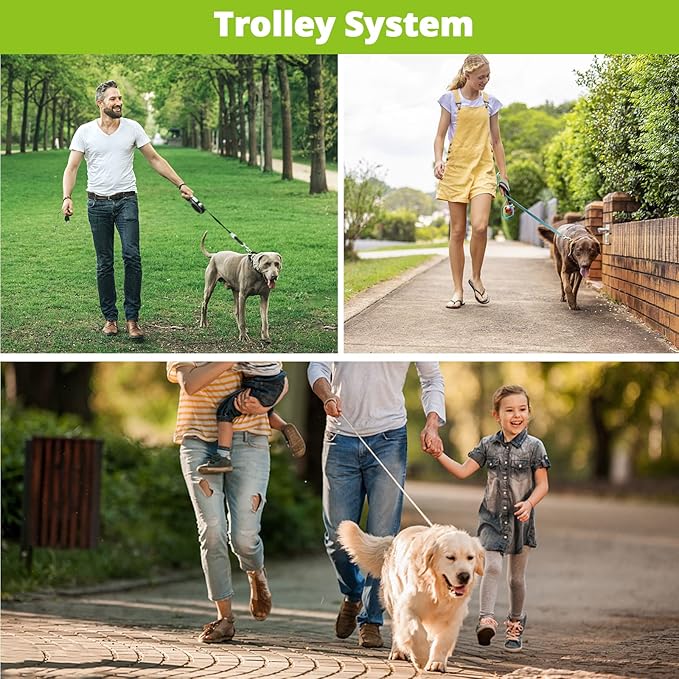 Long Dog Leash 10 FT: Heavy Duty Rope Leashes for Dogs Training with Swivel Lockable Hook Reflective Threads Bungee and Padded Handle - Dog Lead for Large Small Medium Dogs Outside Walking Hiking