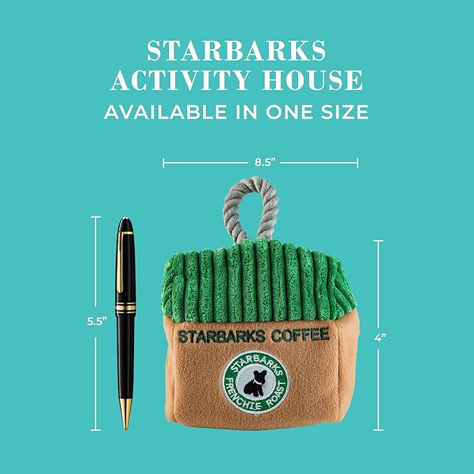 Haute Diggity Dog Starbarks Activity House, Plush Designer Dog Toys with Interactive Squeaker, Stimulating Pet Enrichment, Machine-Washable & Safe Materials for All Breeds, One Size