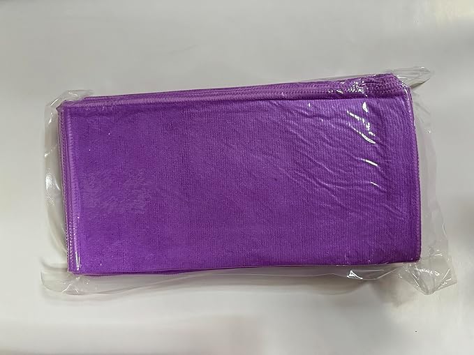 Microfiber Cleaning Cloth-24Pcs (13x13 inch) Ultra Soft Highly Absorbent Rags for Housekeeping-Machine Wash (Purple)
