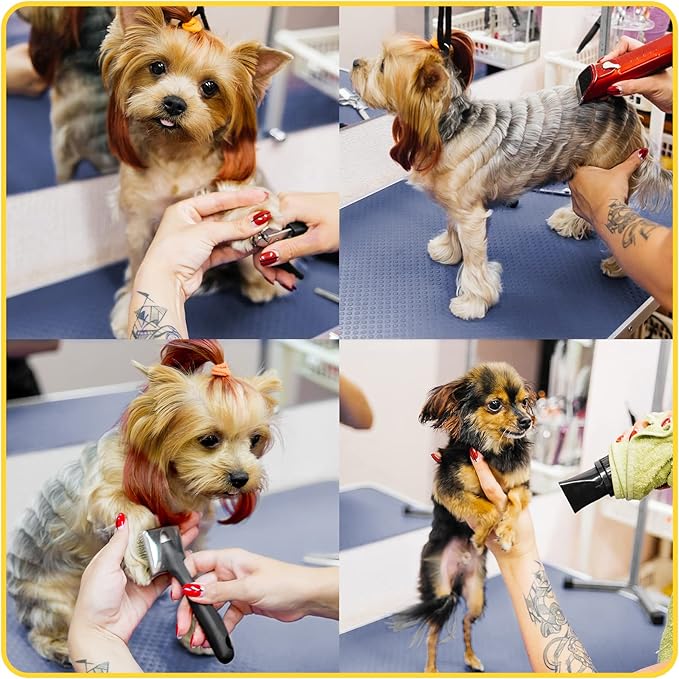 ROOMTEC 36" Dog Grooming Table,Foldable Home Pet Bathing Station with Adjustable Height Arm/Noose/Mesh Tray