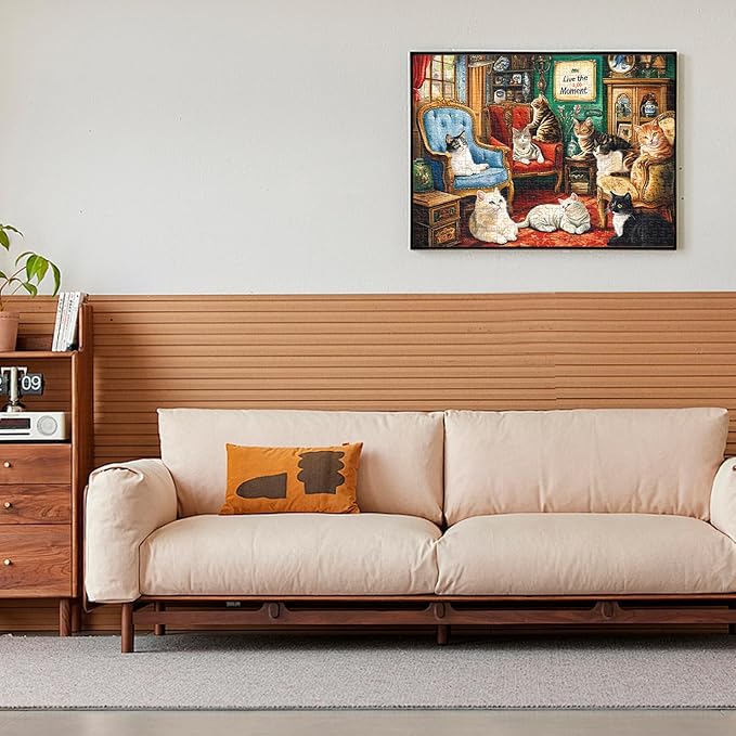 500 Pieces Puzzle for Adults,Cats Home Puzzle, Recycled Cardboard Animals Jigsaw Puzzles 500 Pieces,Challenging Puzzles Game Home Decor Birthday Party Gift Toy for Adults Kids Seniors 20.5 * 15 in