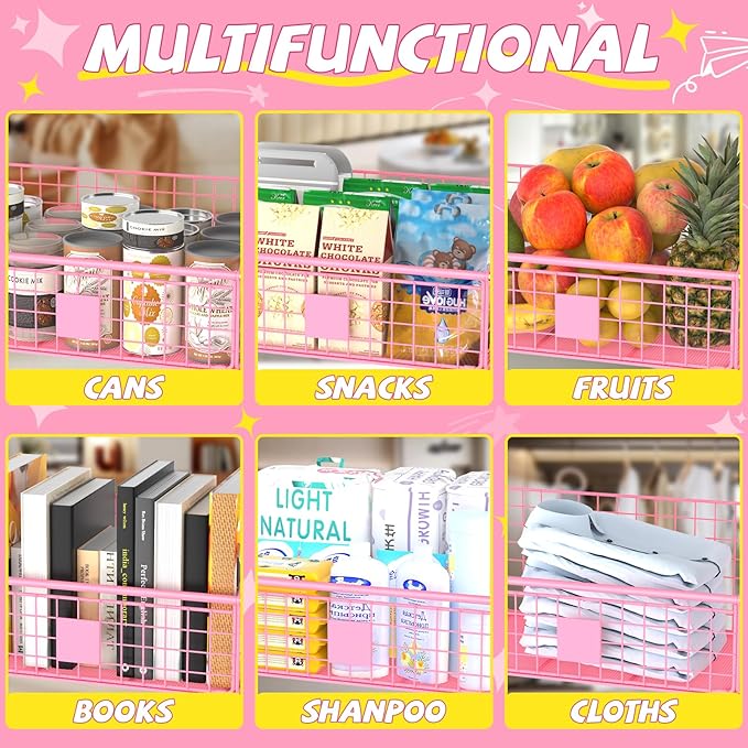 Indestructible Dog Toy basket, Large Toy Bin for Dogs,Pet Toy Bin Dog Metal Basket Organizer Storage for Toys Food Storage (Pink)