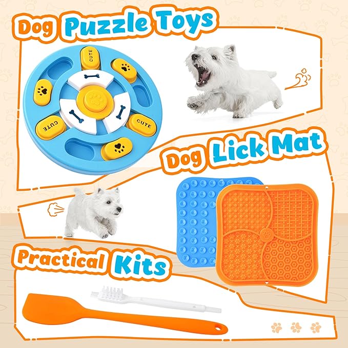 Advanced Dog Puzzle Toys for IQ Training & Mental Stimulation,Dog Lick Mat with Suction Cups for Anxiety Relief and Keeping Them Busy