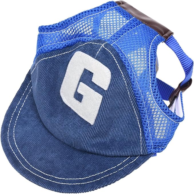 Pet Dog Baseball Cap Sport Cap Hat - Outdoor Hat Sun Protection Summer Cap for Small Medium Large Dog (Medium Cap, Blue)