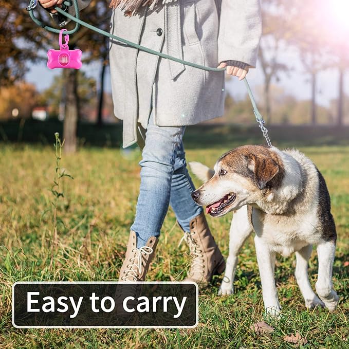 10 Pack Bone Shaped Poop Bag Dispenser Pet Waste Disposal Bag Dispenser (Random Color)