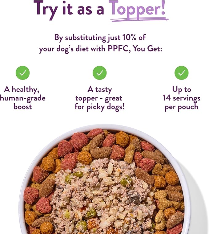 Portland Pet Food Company Fresh Dog Food Pouches - Human-Grade Toppers Wet Pet Meal & Mixers - Gluten-Free Limited Ingredient Winnie's Lamb N' Rice - Large & Small Breed Puppy & Senior Dogs - 8 Pack