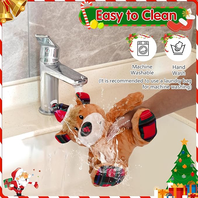 Christmas Dog Toys, Plush Squeaky Dog Toy with Crinkle Paper, Cute Christmas Puppy Toys with Cotton, Durable Interactive Dog Chew Toys for Puppy Small Medium Large Breed