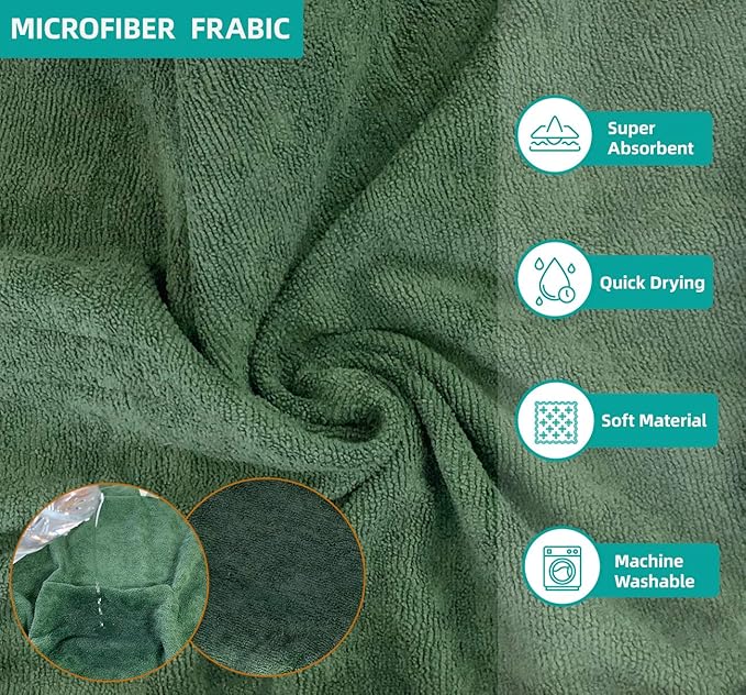 Dog Drying Coat Bathrobe Towel, Microfibre Material Fast Drying Super Absorbent Dog Bath Robe, Pet Quick Drying Moisture Absorbing with Adjustable Collar and Waist