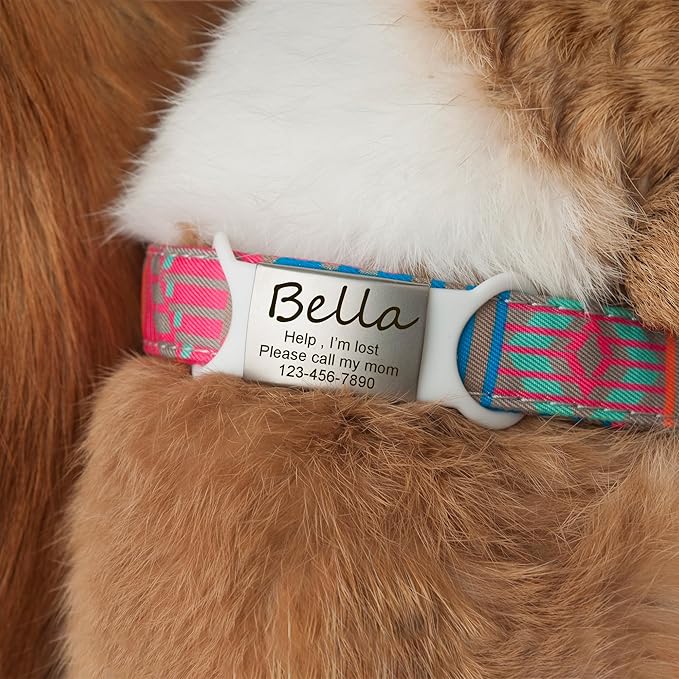 Anavia Slide On Silent Pet ID Tags Cat Dog Name Tags, Multi-Color Silicone Band Personalized Engraved Stainless Steel Tag, Customized Chew-Proof Quiet Dog Collar Tags (Large, Black)