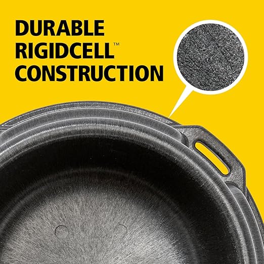 Rubbermaid Commercial Products Brute 1.25-Gallon Tip-Resistant Animal Pan Feeder with Tie-Down Slots, RigidCell Construction, Made in USA for Livestock & Small Animals