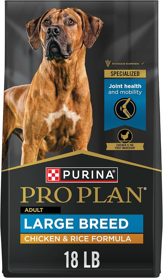 Purina Pro Plan High Protein, Digestive Health Large Breed Dog Food Dry, Chicken and Rice Formula - 18 lb. Bag