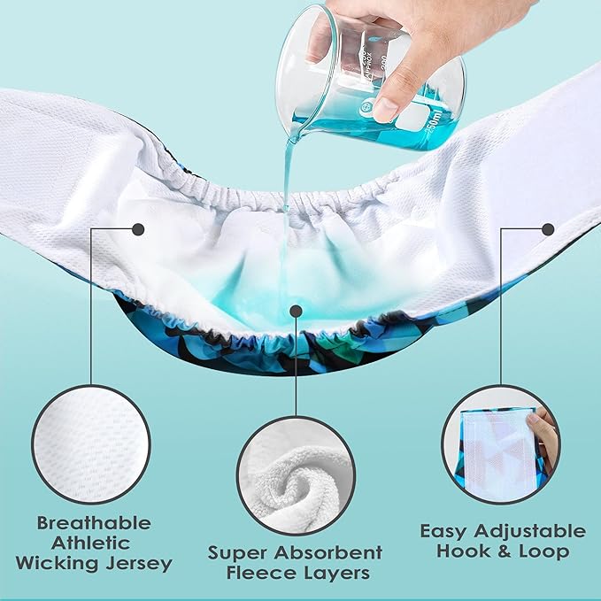 wegreeco Washable Male Dog Belly Band (Stylish Pattern)- Pack of 3 - Male Dog Belly Wrap, Dog Diapers Male (Abstract Geometrical Blue, XX-Large)