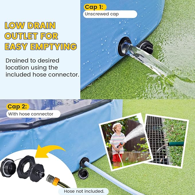 Foldable Pool for Dog and Kids 57" Washing Portable Plastic Tub for Large Dog, Non-Slip Collapsible Kiddie Swimming Wading Pool for Toddler Age 3-5 Outdoor Backyard