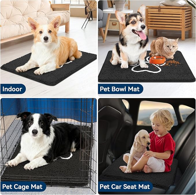 Super Absorbent Dog Door Mat, 36"*24“ Anti Slip Mat for Muddy Paws, Pet Rugs for Dirty Paws Washable That Absorbs Moisture and Dirt, for Dog Cage and Pet Resting Carpet