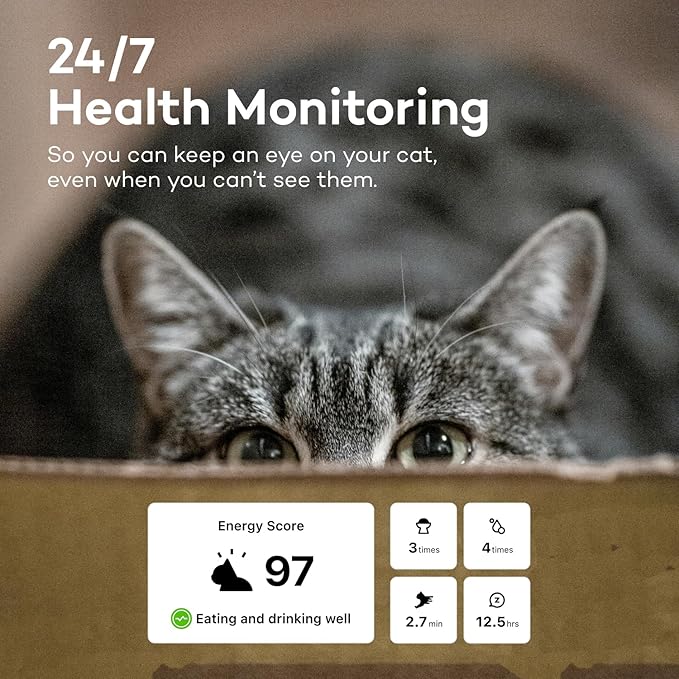 Health Tracker for Cats - Smart Cat Collar with Safety Breakaway Buckle for Indoor Cats, Wellness Alerts, Real-time Monitoring (Kimono (Sakura),M)