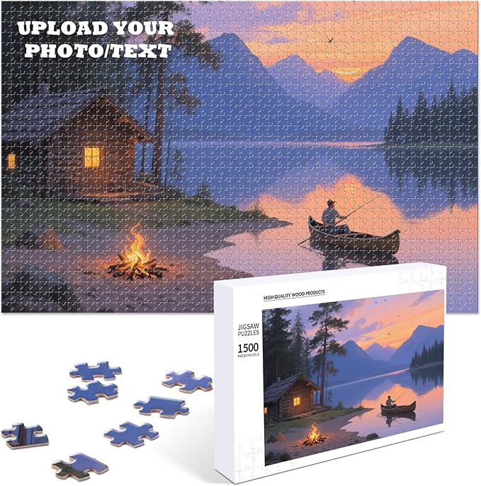 Custom Photo Puzzle, Personalized 1500 Piece Jigsaw Puzzle from Your Photo, Perfect Puzzle Gift for Families, Pets, Weddings, Anniversaries, Christmas, Adults & Couples(1500-horizontal)