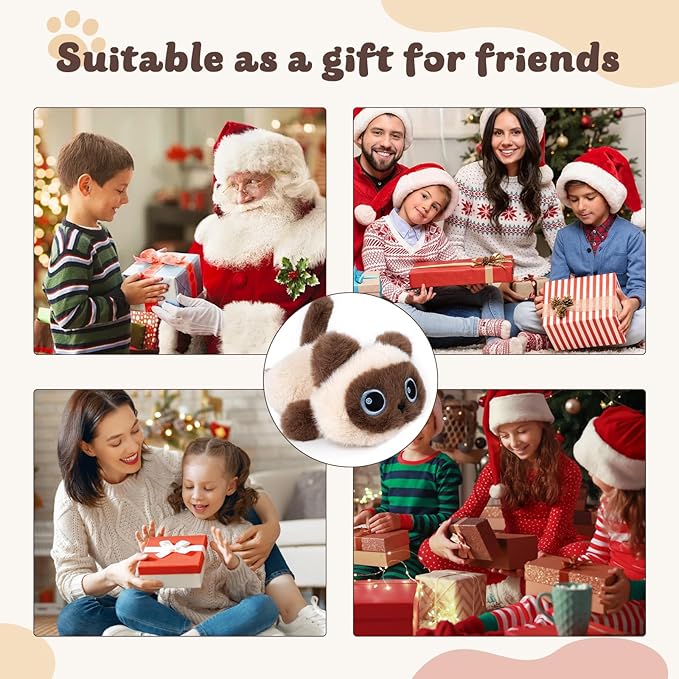 1.9lbs Weighted Stuffed Animals Siamese Cat - Siamese Cat Plush Toy, Cute cat Stuffed Animal Cuddle Plushies Gift for Kids & Adults