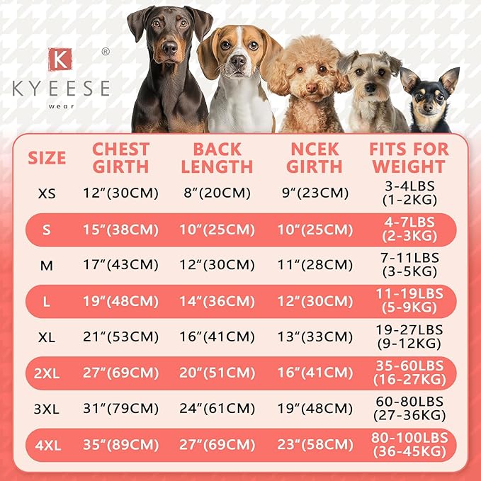 KYEESE Dog Christmas Sweater with Reindeer Pattern, Cozy Large Pet Christmas Red Buffalo Plaid Knit, Turtleneck Dog Sweater for Large Dogs with Leash Hole, Soft Warm Pet Clothes, XXX-Large