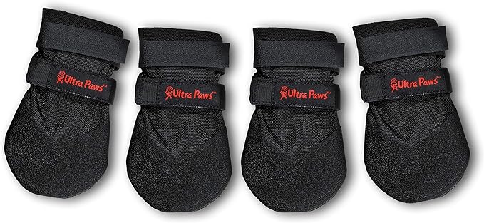 Durable Dog Paw Protector|Dog Boots|Dog Shoes|Black Light Duty Heat, Water Resistant Dog Booties for hot Pavement for Small Dogs (Size 4)