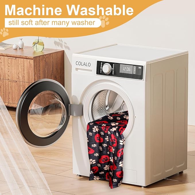 Premium Soft Dog Blanket Washable,43"x30" Cat Blanket for Indoor Cats Large Medium Small Dog Gifts Puppy Essentials (Red/Black)