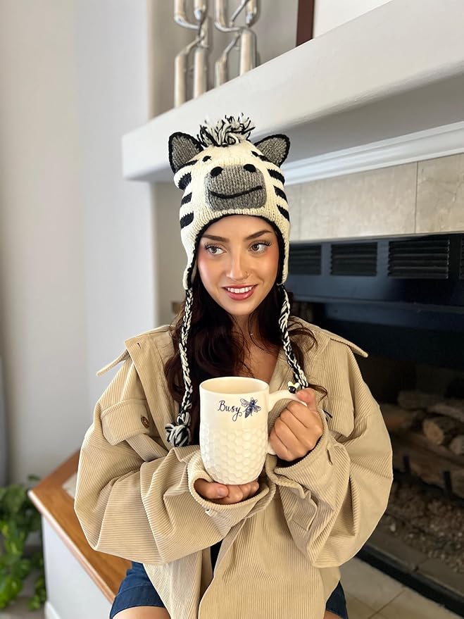 Humble Hilo Hand-Knitted Wool Animal Beanie - Easy Halloween Costume Hat for Anyone, Cute Winter Beanie Hats