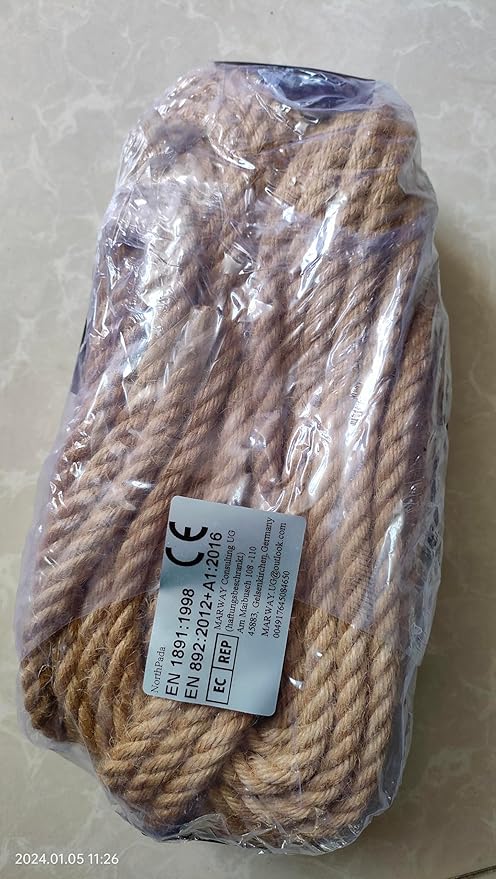 5/16 inch (8mm) x 164 ft (50Meter) Natural Sisal Hemp Rope Heavy Duty Thick Twine for Cat Scratcher Post Tree, Garden, Binding, Crafts Packing Material