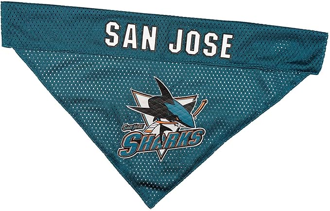 NHL San Jose Sharks Bandana for Dogs & Cats, Large/X-Large. - Cute & Stylish Bandana! The Perfect Hockey Fan Scarf Bandana, Great for Birthdays Or Any Party!