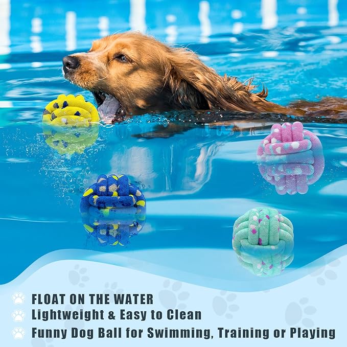 Magicorange Dog Balls 2 Pack Tennis Ball Toys Dog Toy for Aggressive Chewers Indestructible Teething Chew Toys Water Toy Fetch Ball for Dogs