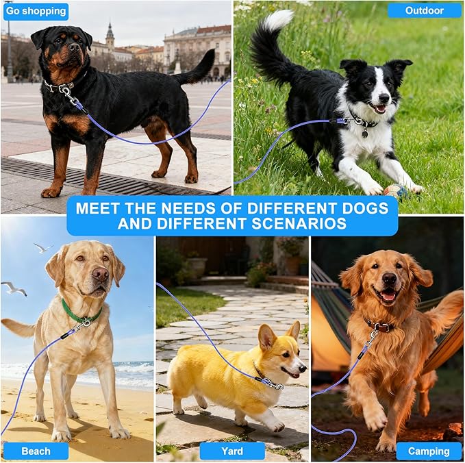 Tie Out Cable, 15/25/40/50 FT Runner Cable with Swivel Hook,Dog Leash Run Tether for Yard Outdoor and Camping,for Small to Medium Pets Up to 250 LBS