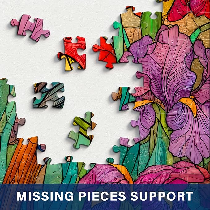 Stained Glass Flora & Fauna Jigsaw Puzzles 1000 Pieces for Adults -Challenging Glass Mosaic Art, Premium Matte Finish, 27.56 x 19.68 Inches, Perfect for Game Nights