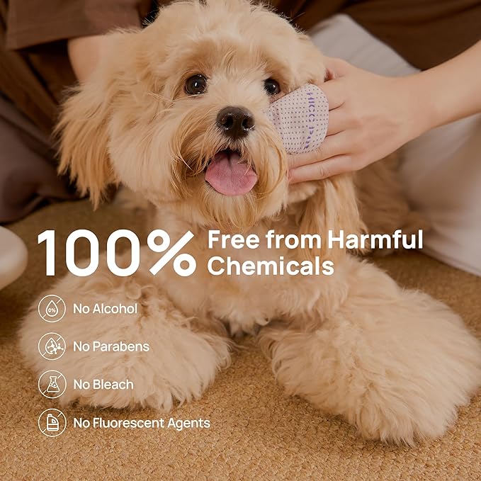 HICC PET Eyes Wipes for Dogs & Cats Upgraded Pro Version, Vet-Recommended Dog Eye Wipes Hypoallergenic, Dog Tear Stain Remover, Remove Debris, Mucus & Discharge - 100ct, Blueberry