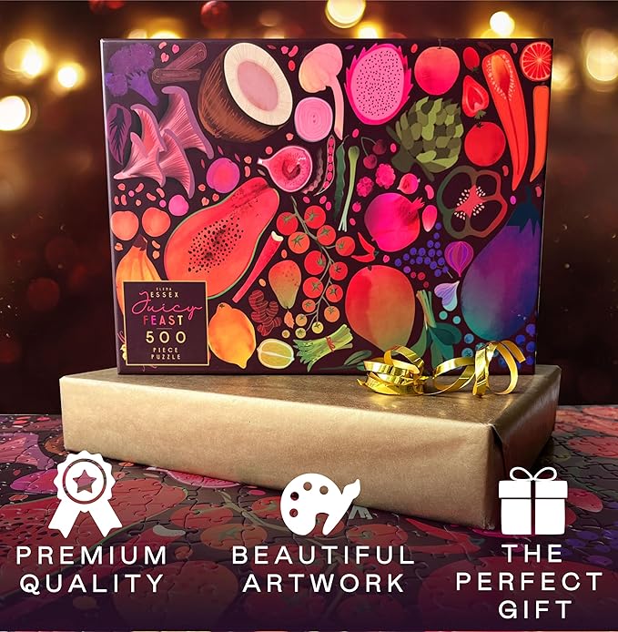 Elena Essex 500 Piece Puzzles for Adults - Juicy Feast/Puzzles for Adults 500 Pieces/Jigsaw Puzzles 500 Pieces/Colorful Fruit Vegetable Plants Puzzle/Puzzle Size 18x24inches