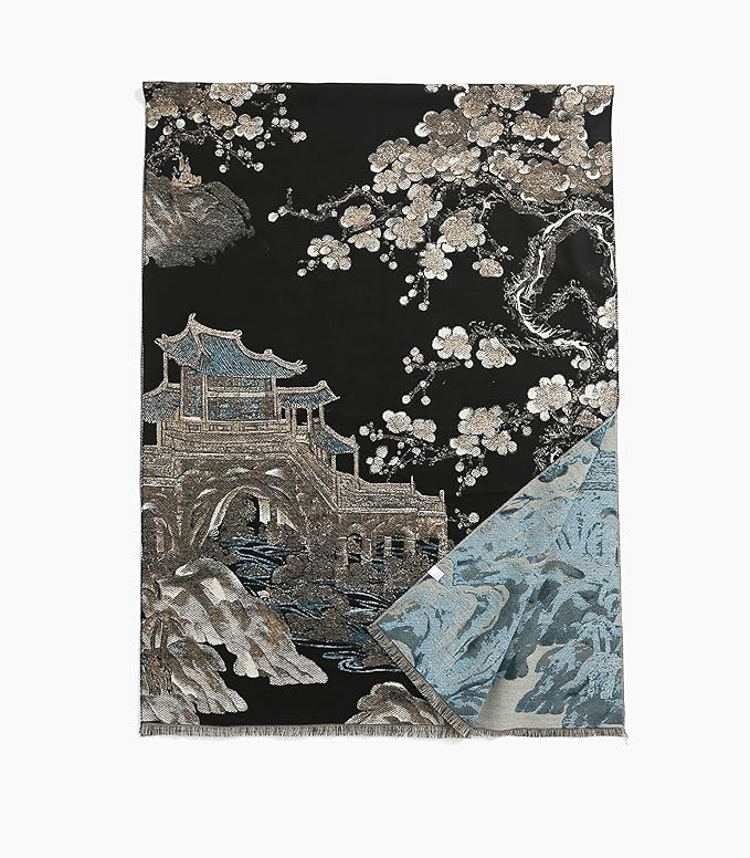 Jeelow Womens Pashmina Shawl Wrap Scarf - Elegant Dressy Evening Poncho Cape for Formal and Wedding Outfits