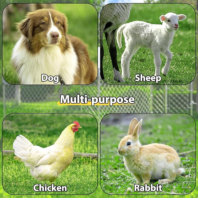 10'x10'x6.56' Large Outdoor Dog Kennel with Roof, Heavy Duty Outside Dog Run Enclosure Dog Pen House Pet Playpen with Galvanized Chain Link, Lockable Door, Waterproof Cover, for Small and Large Dogs