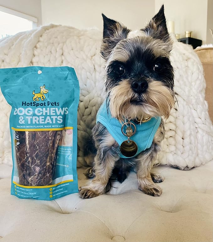 hotspot pets Beef Esophagus Dog Treats (6 INCHES) (1LB Bag) Grass Fed with No Added Hormone All Natural Jerky Dog Treats - Chews Rich in Glucosamine & Chondroitin for Joint Health