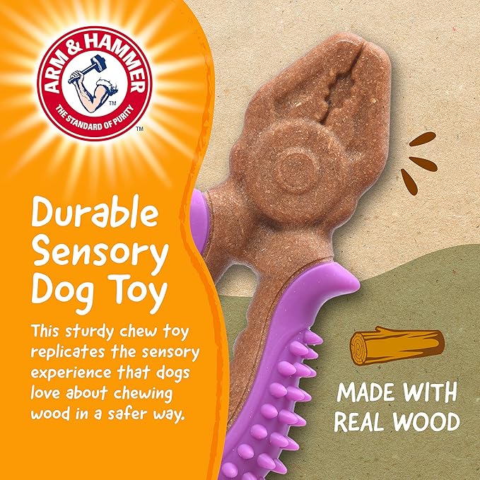 Arm & Hammer for Pets Chew Tools Collection: Wood Blend Pliers Chew Toy for Dogs | Compressed Wood Dog Chew Toys with Baking Soda, Safer & Durable Alternative to Chewing Sticks