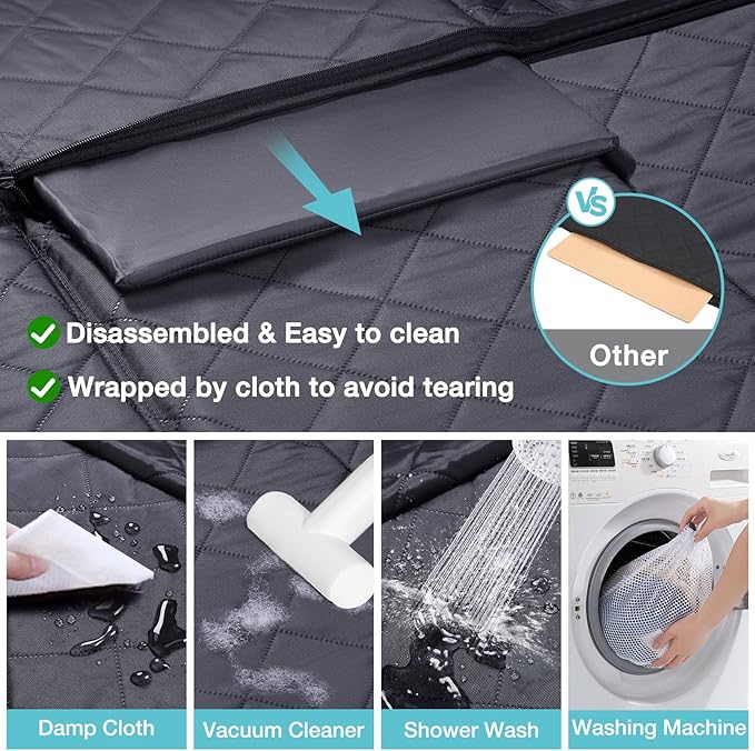 Back Seat Extender for Dogs + 2 Dog Seat Belts, Waterproof Heavy Duty Hard Bottom Car Seat Cover for Dogs with Door Protector Cover & Mesh Window | Dog Hammock for Car Pet Seat Protector for Car/SUV