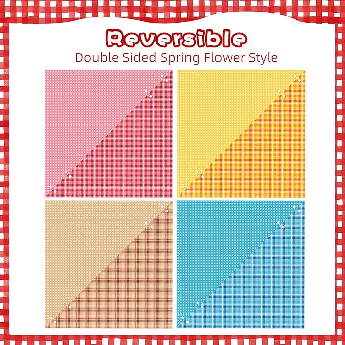 PAWCHIE Dog Bandanas Small Reversible Styles Pet Triangle Scarf Bibs - Adjustable with Two Snaps - Kerchief Set Accessories for Dogs, Puppy, Cats