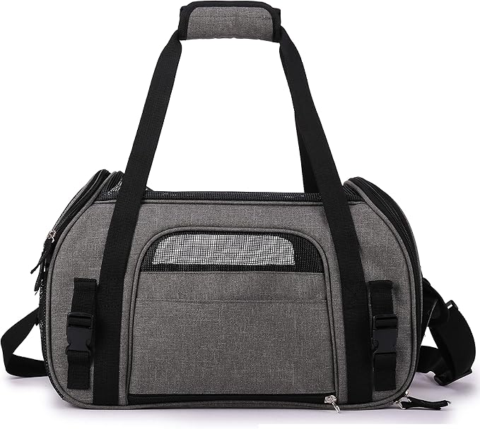 EliteField Soft Sided Pet Carrier (3 Year Warranty, Airline Approved), Multiple Sizes and Colors Available (Large: 19" L x 10" W x 13" H, Charcoal Gray)