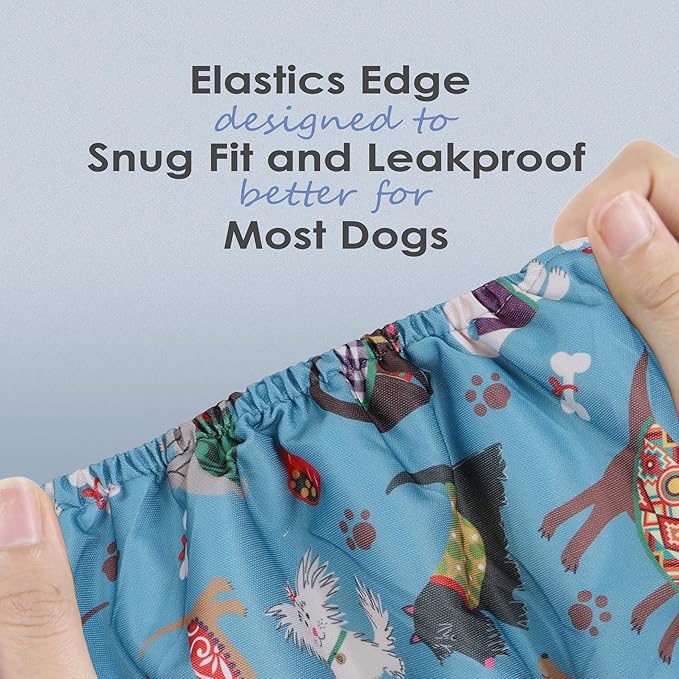 wegreeco Washable Male Dog Belly Band (Stylish Pattern)- Pack of 3 - Washable Male Dog Belly Wrap, Dog Diapers Male (Lovely Dogs, X-Small)