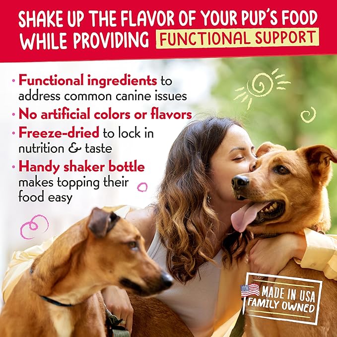 Charlee Bear Necessities Freeze Dried Dog Food Topper, Skin and Coat Support, Grain Free, High Protein, Limited Ingredient Meal Toppers for Dogs, Pork Recipe, 5 Ounce