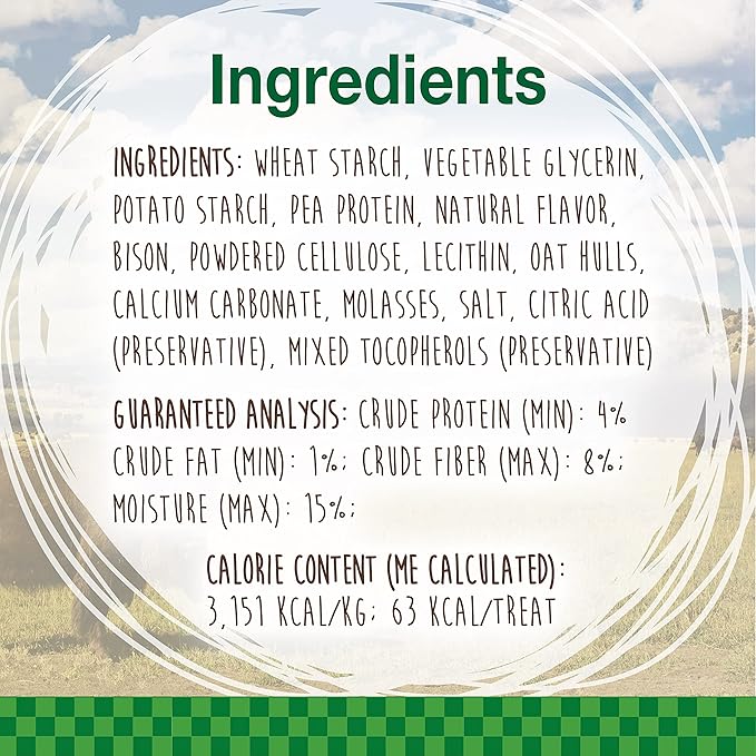 Nylabone Healthy Edibles WILD Natural Dog Chew Treats, Bison Flavor, Small Dogs Up to 20 lbs - Long Lasting Healthy Chew Bones Made in USA (8 Count)