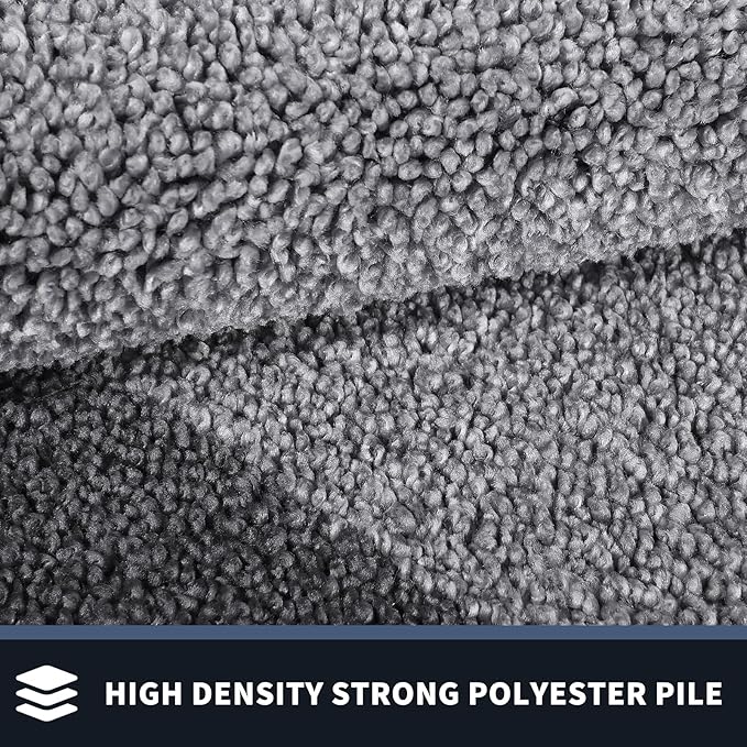 PURRUGS Dirt Trapping Door Mat 24" x 96", Non-Slip/Skid Machine Washable Entryway Rug, Shoes Scraper, Throw Rug, Super Absorbent Area Rug for Muddy Wet Shoes and Paws, Light Grey & Grey